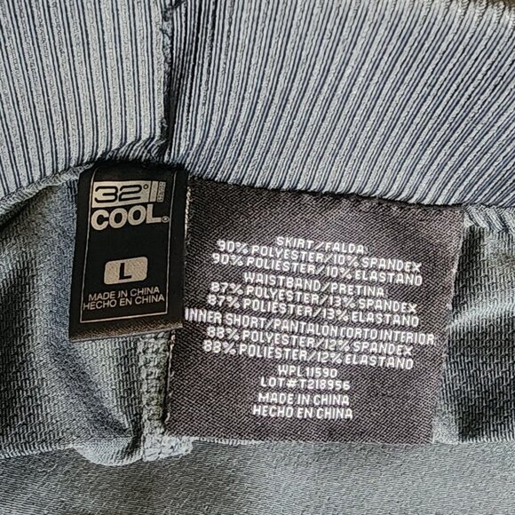 32 Degrees Cool Skort Womens L Large Solid Nocturnal Teal Pull On Stretch Waist - Picture 2 of 5